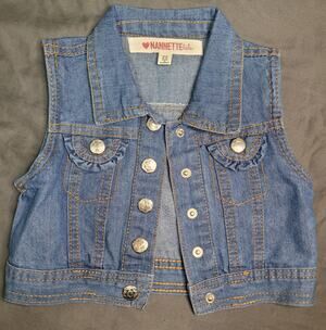 Nannette Kids Toddler Girls Denim Vest Size 2T – Ruffle Pocket